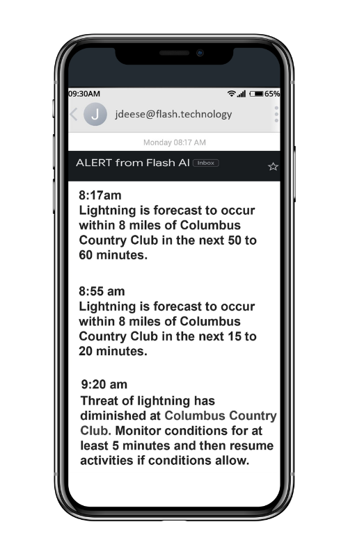 Flash Weather Text on Phone